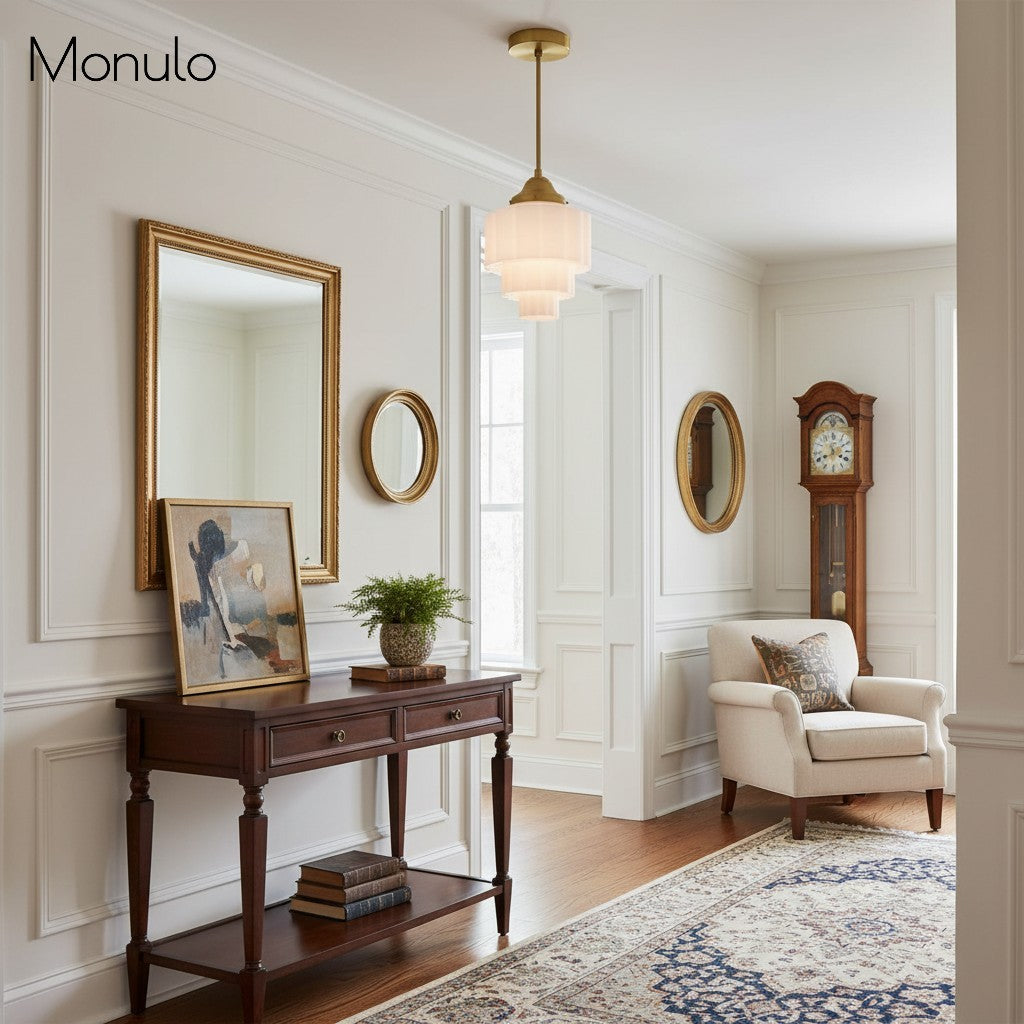 Geotower Glass Layered Globe Art Deco Pendant for Dining Room