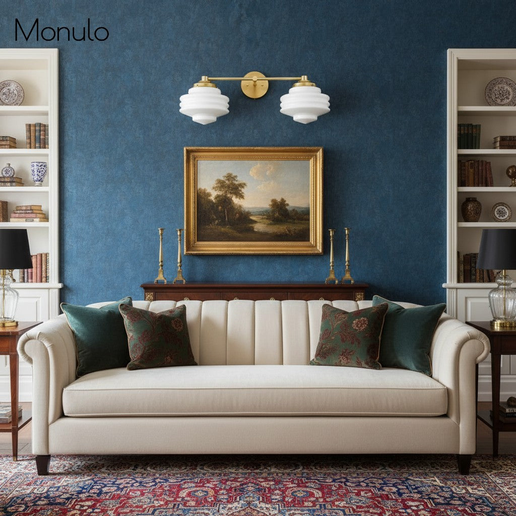 Geotower Glass Elegant Vanity Light – Art Deco Wall-Mounted Bathroom Fixture