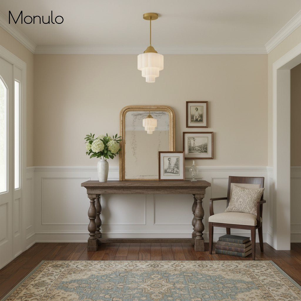 Geotower Glass Layered Globe Art Deco Pendant for Dining Room