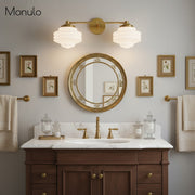 Geotower Glass Elegant Vanity Light – Art Deco Wall-Mounted Bathroom Fixture