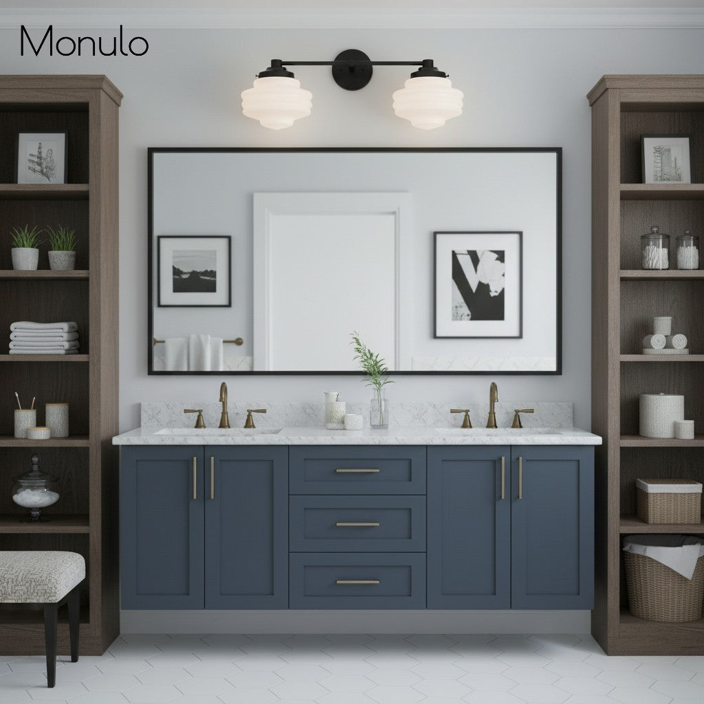 Geotower Glass Elegant Vanity Light – Art Deco Wall-Mounted Bathroom Fixture