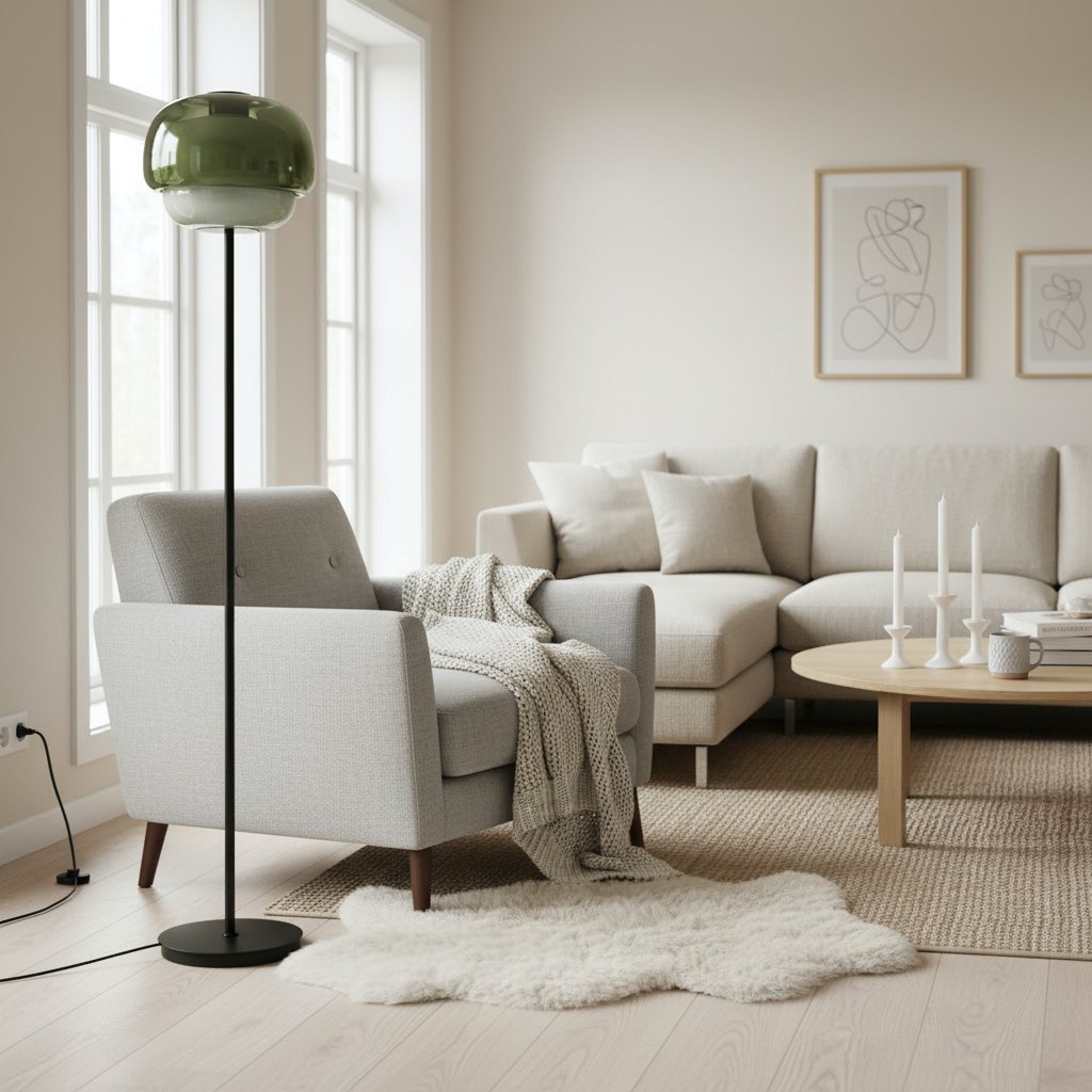 Clinco Artistic Colored Glass Floor Lamp – Ideal for Modern Spaces & Relaxing Ambiance