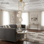 Load image into Gallery viewer, Glorica Glass Modern Brass &amp; Opal Hanging Light Fixture – Contemporary Globe Chandelier for Home
