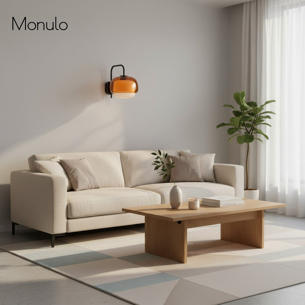 Aplique de pared Clinco con forma de globo de cristal contemporáneo: diseño moderno, iluminación versátil para salón, dormitorio y pasillo.
