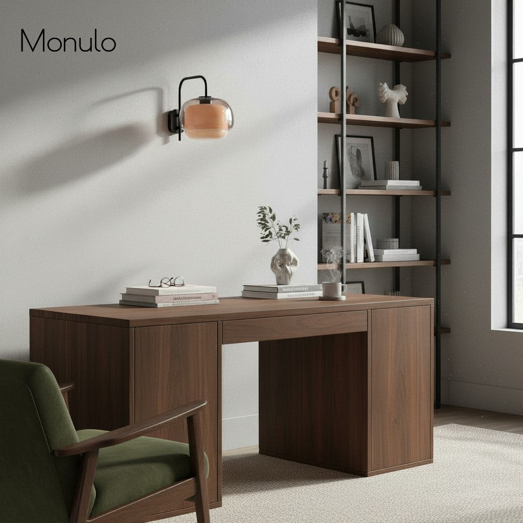 Aplique de pared Clinco con forma de globo de cristal contemporáneo: diseño moderno, iluminación versátil para salón, dormitorio y pasillo.