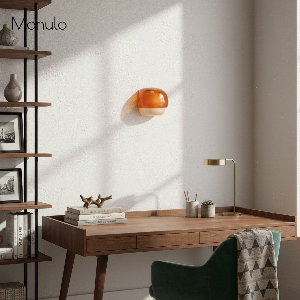 Aplique de pared Clinco con forma de globo de cristal contemporáneo: diseño moderno, iluminación versátil para salón, dormitorio y pasillo.