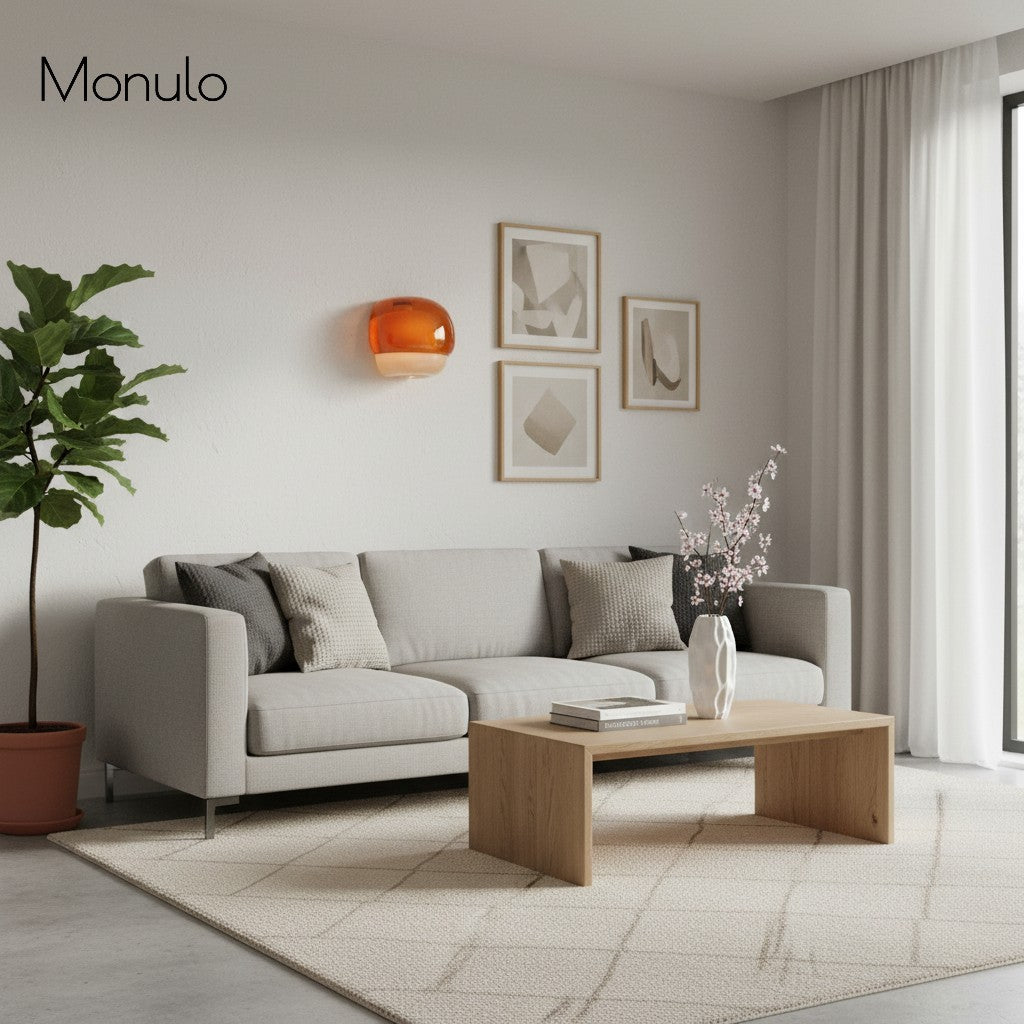 Aplique de pared Clinco con forma de globo de cristal contemporáneo: diseño moderno, iluminación versátil para salón, dormitorio y pasillo.