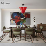 Cargar imagen en el visor de la Galería, Lámpara de techo Bellina contemporánea con forma de pétalo, de cristal y metal – Luz de montaje empotrado regulable para interiores modernos