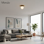 Load image into Gallery viewer, Artivo Modern Layered Globe Ceiling Light with Brass Finish for Living Room, Bedroom and Bathroom
