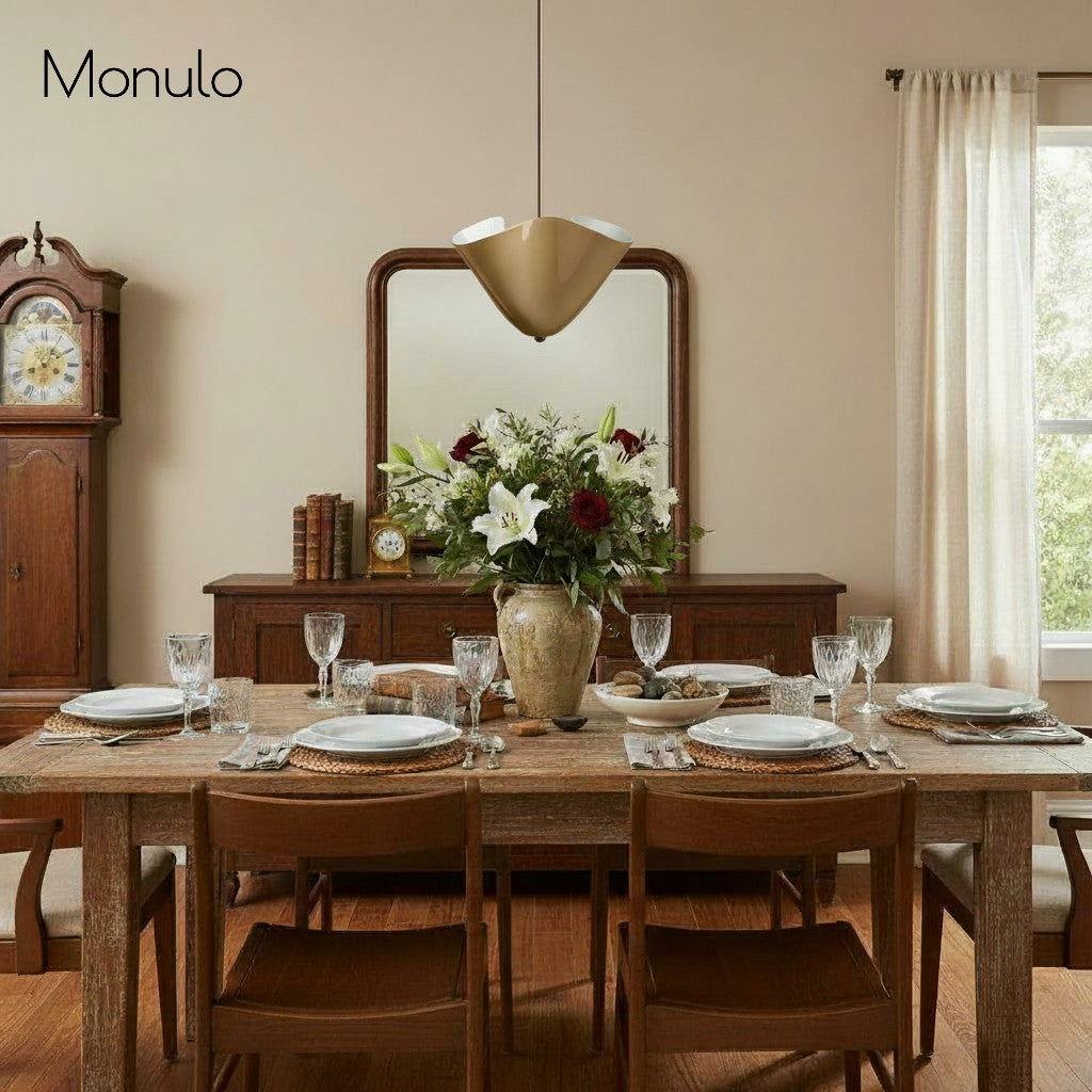 Lámpara colgante moderna Bellina: pantalla de cristal curvado artístico con elegante suspensión metálica