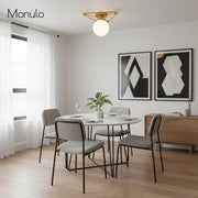 Glorica Glass Geometric Metal Frame Ceiling Light – Modern Art Deco Style Overhead Fixture for Living & Dining