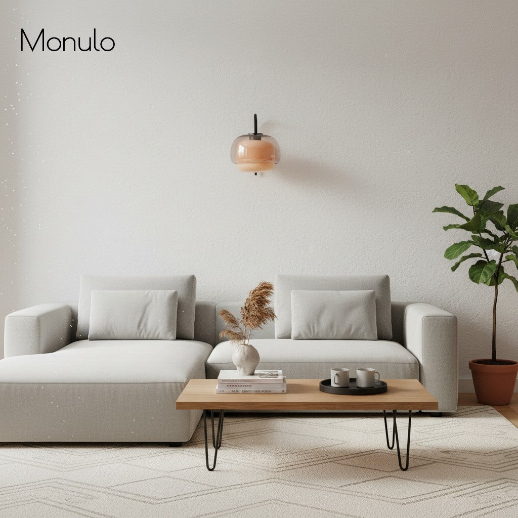 Aplique de pared Clinco con forma de globo de cristal contemporáneo: diseño moderno, iluminación versátil para salón, dormitorio y pasillo.