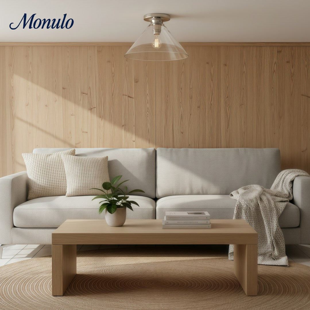 Conica Geometric Cone Glass Flush Mount – Minimalist Home Lighting