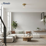 Load image into Gallery viewer, Rivora Textured Ribbed Glass Flush Ceiling Light — Elegant Low-Profile Fixture for Entryways
