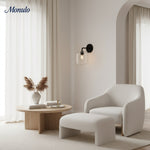 Cargar imagen en el visor de la Galería, Aplique de pared Lumivelle de cristal artístico suave y curvado — Iluminación decorativa minimalista para comedores y salones