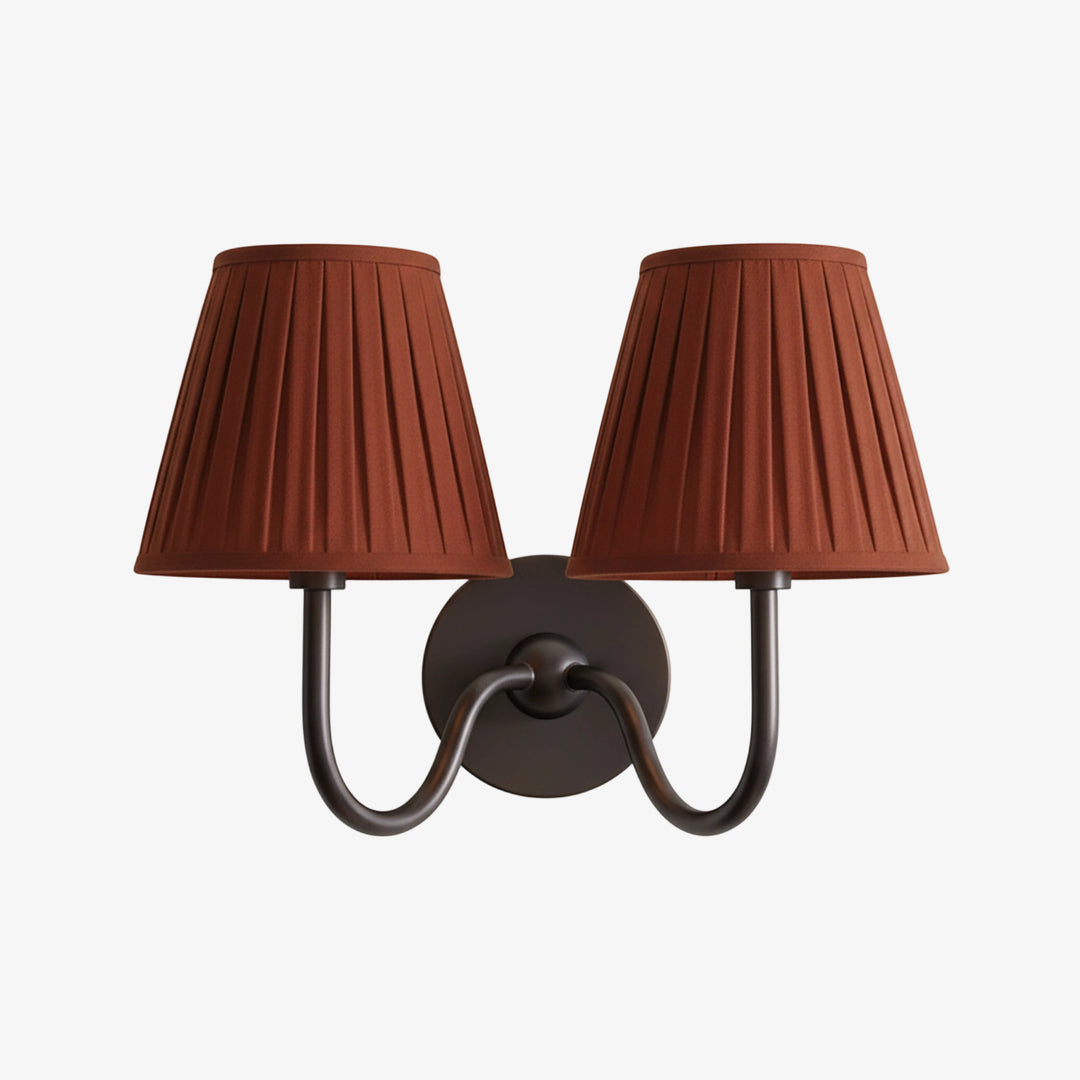 Luvora Fabric Shade Wall Sconce with Drum Shade - Classic Pleated Sconce Light