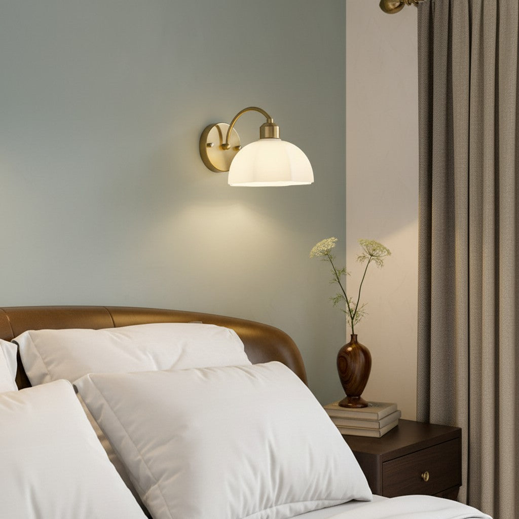 Radiica Speckled Ceramic Dome Wall Sconce – Minimalist Nordic Style Wall Light for Bedroom & Hallway