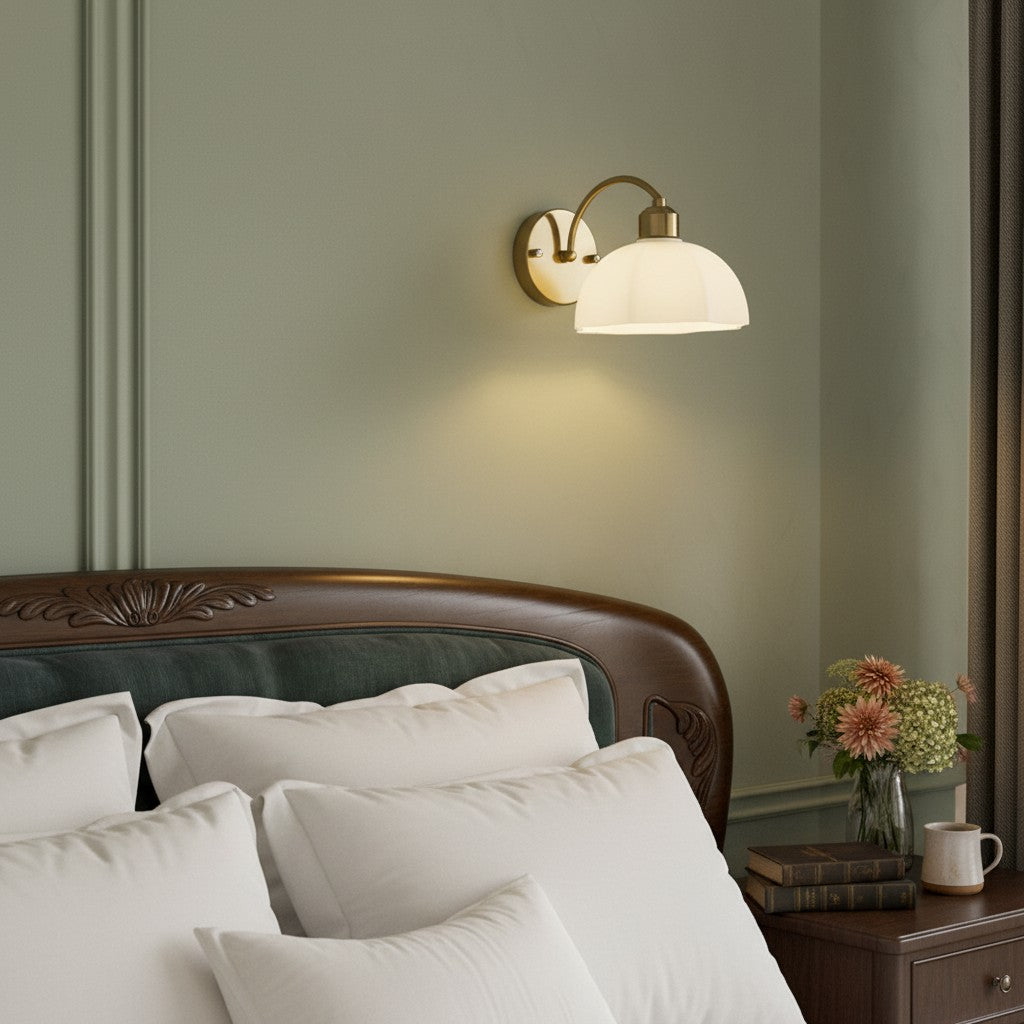 Radiica Speckled Ceramic Dome Wall Sconce – Minimalist Nordic Style Wall Light for Bedroom & Hallway