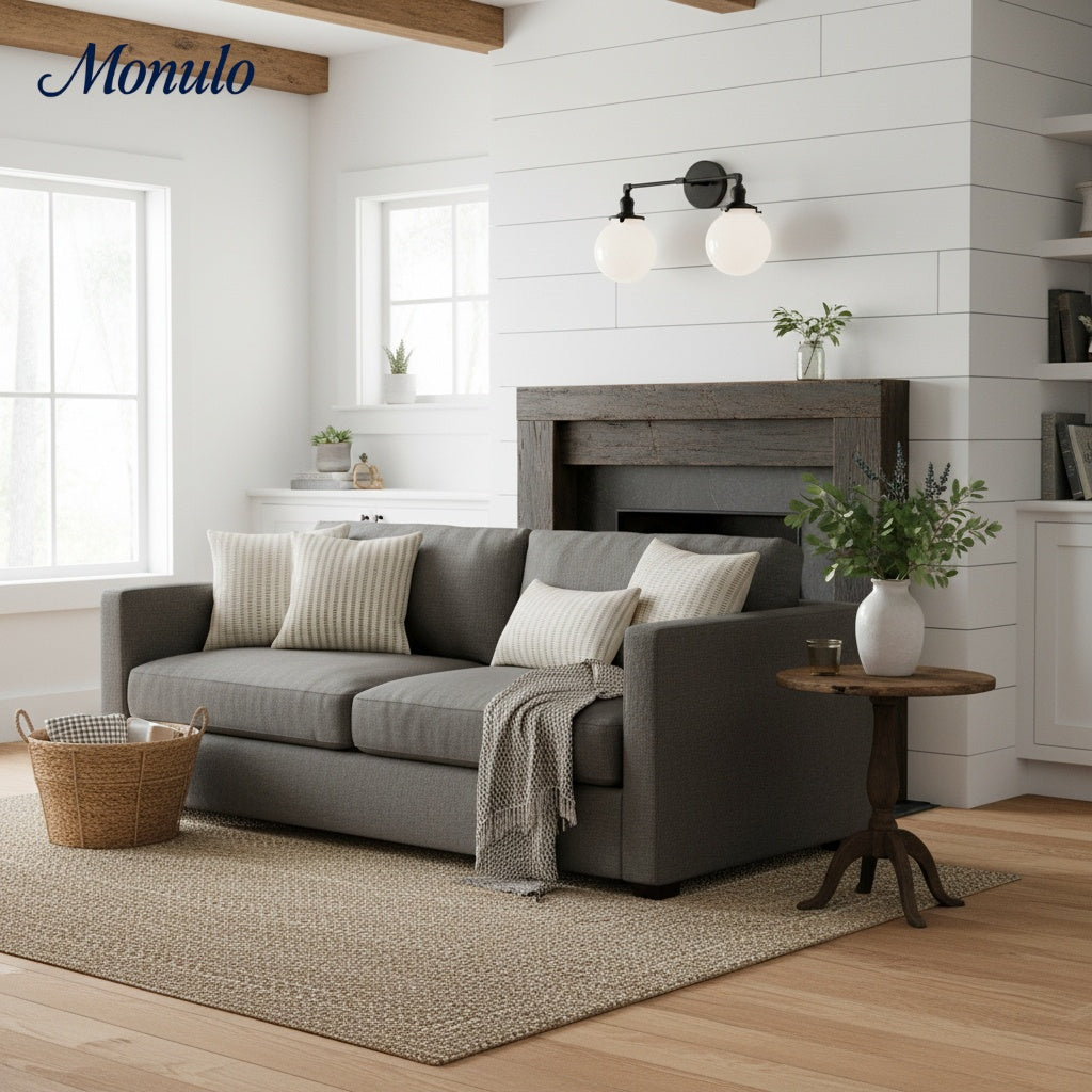 Applique murale géométrique linéaire Lumio Globe – Luminaire moderne pour salle de bain, idéal pour les zones miroir et lavabo