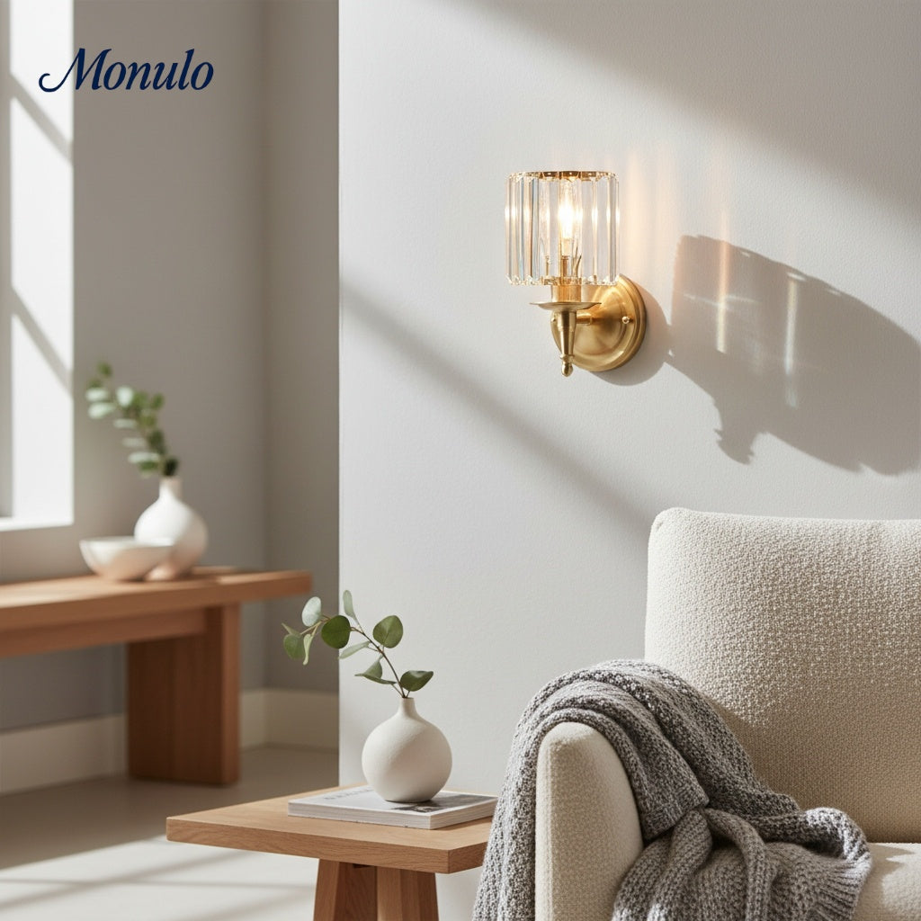 Aplique de pared vintage Lustrielle Sparkling Crystal: lámpara de pared de lujo para pasillo y comedor.