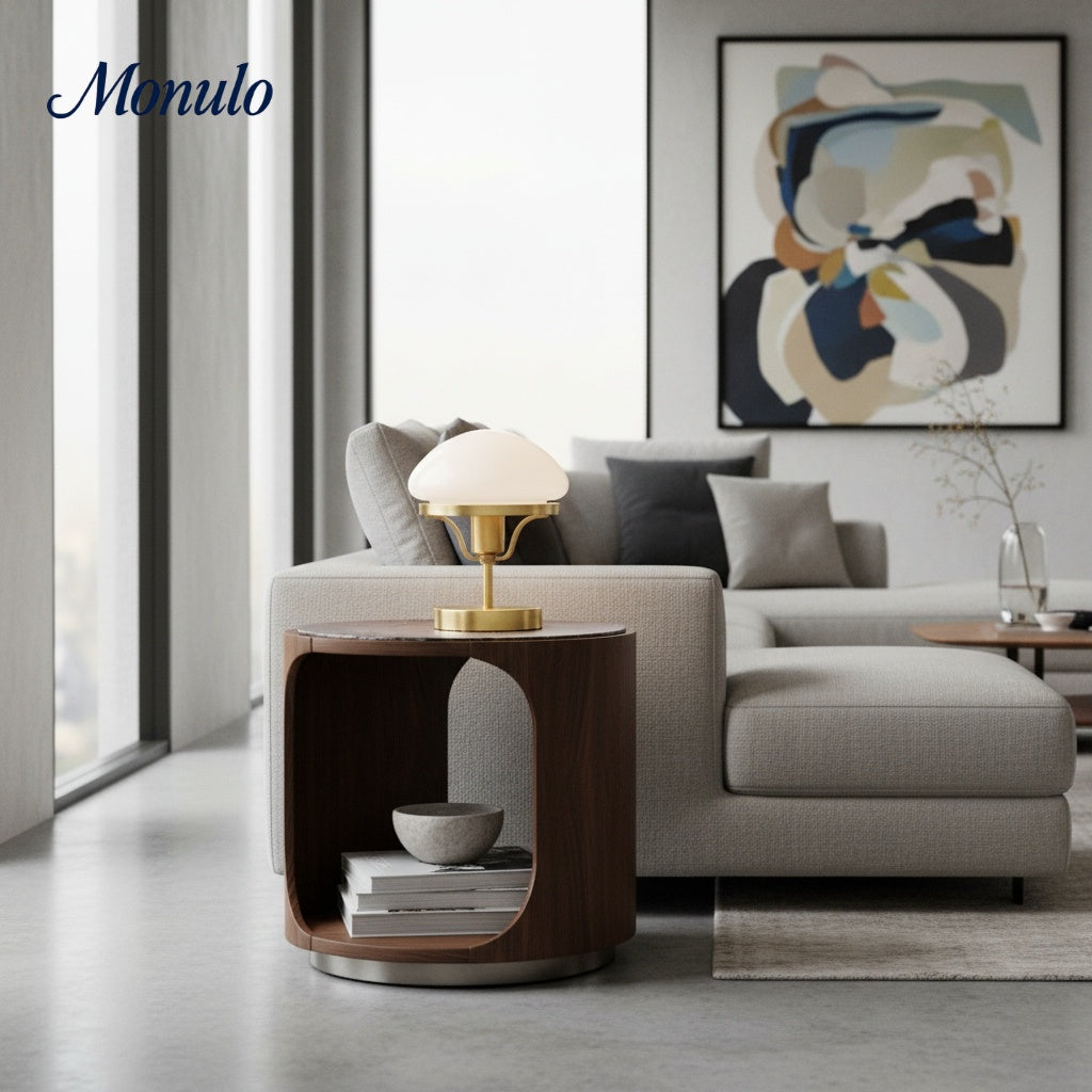 Ornato Luxe Skulpturale Geometrische Tischlampe – Art Deco Akzent für Schlafzimmer & Wohnzimmer