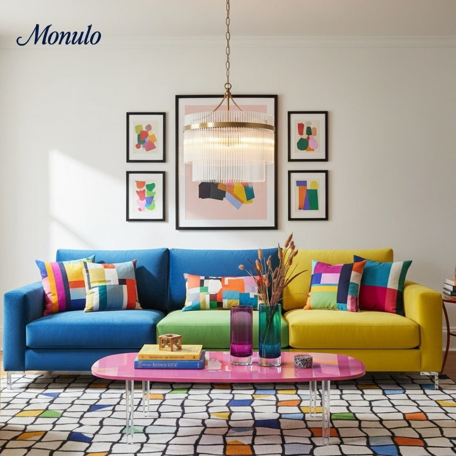 Verdura schlanke Glasstange 3-Licht-Pendelleuchte – moderner Messing-Kronleuchter für Esszimmer & Wohnzimmer