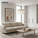 Bild in Gallery-Viewer laden, Verdura schlanke Glasstange 3-Licht-Pendelleuchte – moderner Messing-Kronleuchter für Esszimmer &amp; Wohnzimmer
