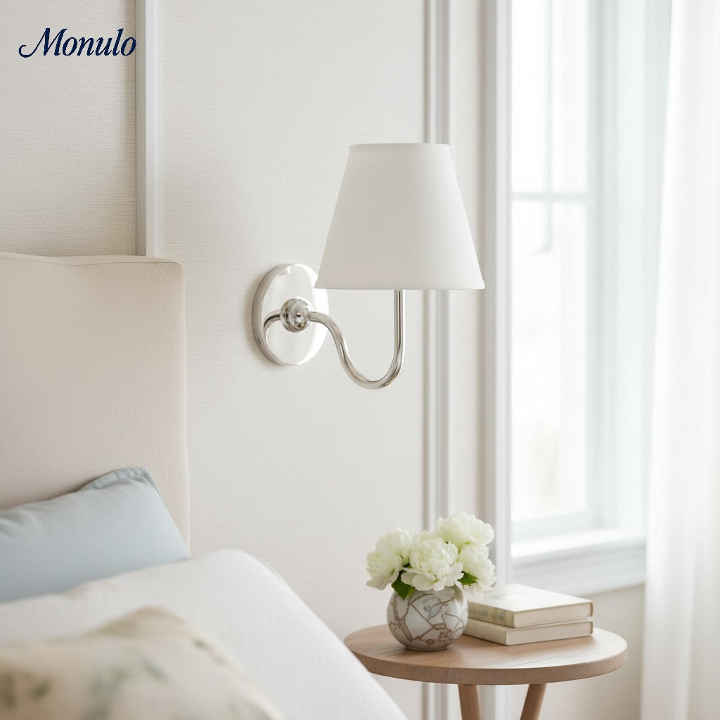 Luvora Fabric Shade Wall Sconce with Drum Shade - Classic Pleated Sconce Light