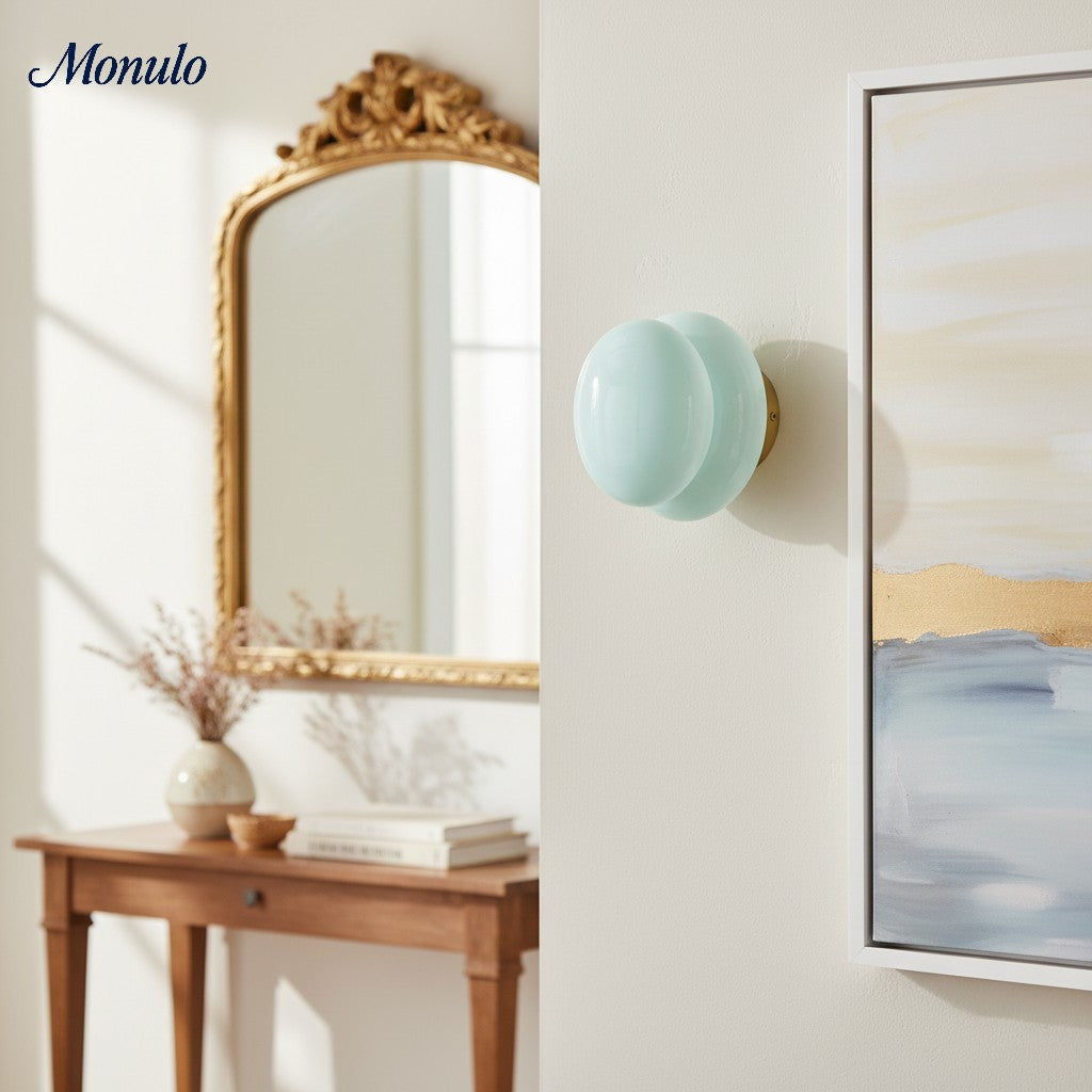 Aplique de pared Coloria Modern Colorful Opal Glass Globe – Ideal para salas de estar y dormitorios