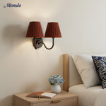 Load image into Gallery viewer, Luvora Fabric Shade Wall Sconce with Drum Shade - Classic Pleated Sconce Light
