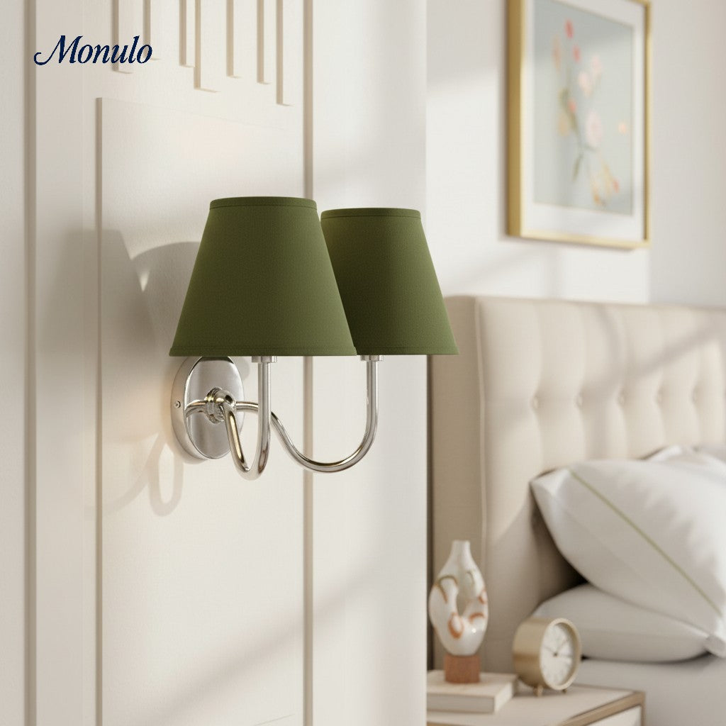 Luvora Fabric Shade Wall Sconce with Drum Shade - Classic Pleated Sconce Light
