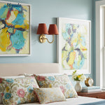 Load image into Gallery viewer, Luvora Fabric Shade Wall Sconce with Drum Shade - Classic Pleated Sconce Light
