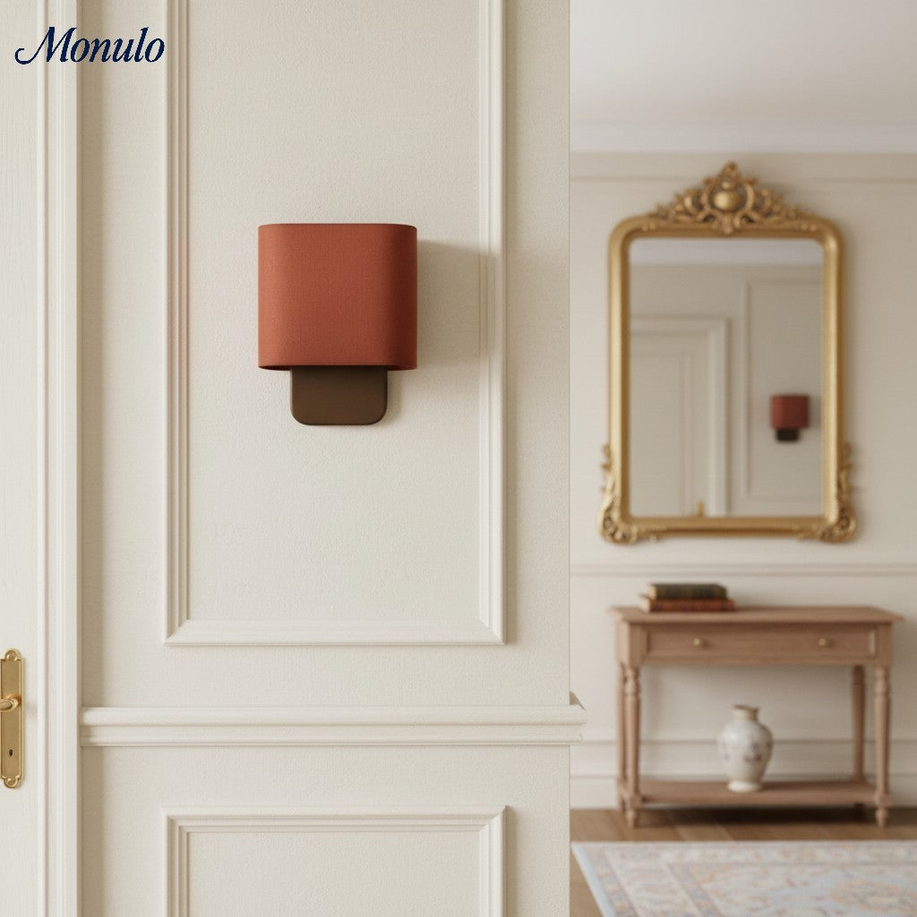 Nolvara Soft Fabric Luxe Metal Fabric Wall Sconce for Bedroom Reading Light