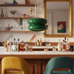 Cargar imagen en el visor de la Galería, Lámpara colgante Coloria Soft-Glow de cristal opalino: una lámpara colgante contemporánea para la sala de estar.