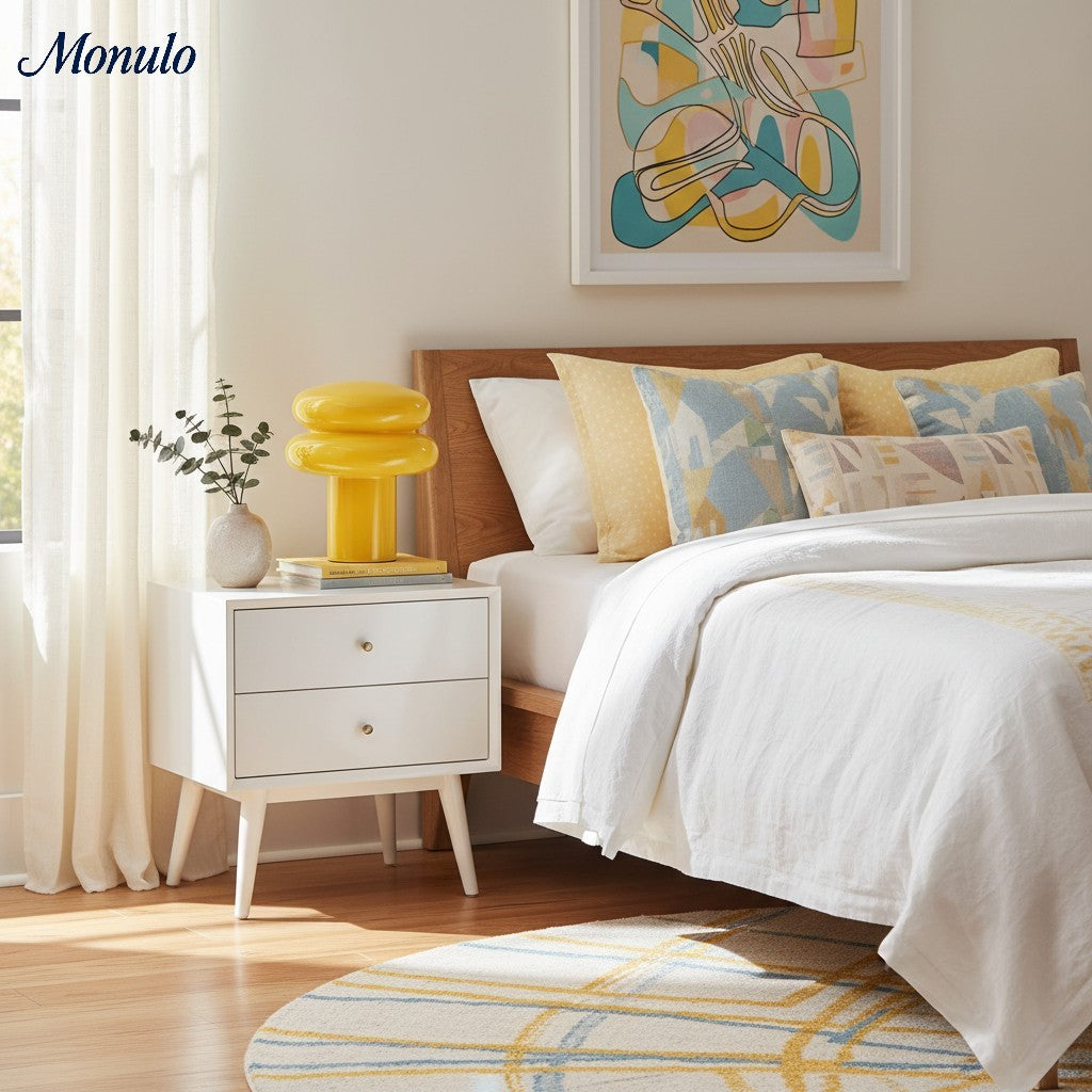 Lámpara de cristal opalino minimalista Coloria: iluminación suave para el dormitorio