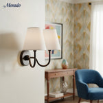 Load image into Gallery viewer, Luvora Fabric Shade Wall Sconce with Drum Shade - Classic Pleated Sconce Light
