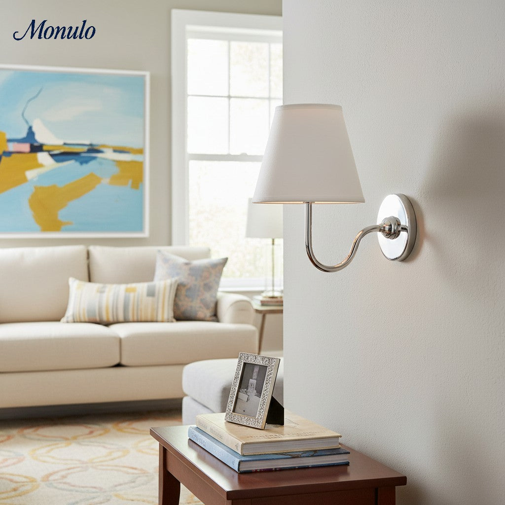 Luvora Fabric Shade Wall Sconce with Drum Shade - Classic Pleated Sconce Light