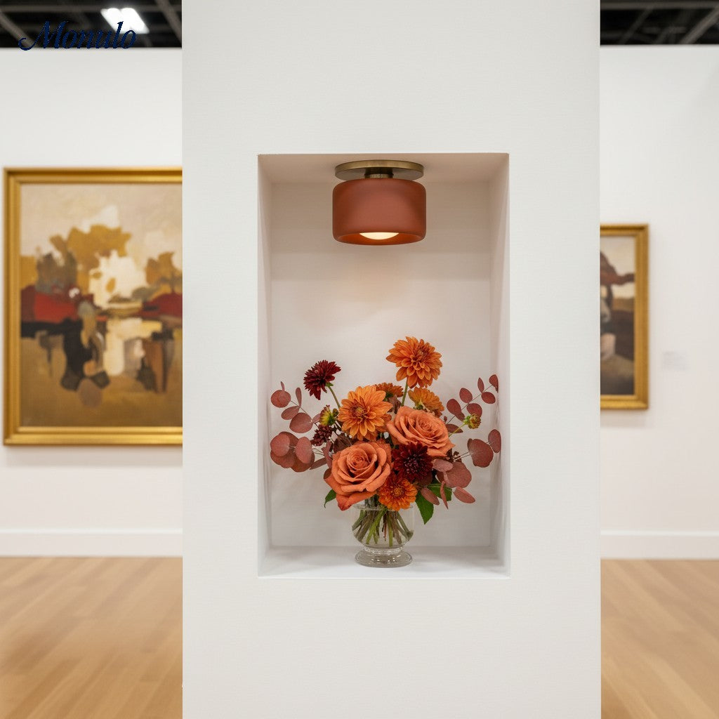 Cerova Contemporary Porcelain Flush Mount Ceiling Light – Soft Ambient Illumination for Hallways and Offices