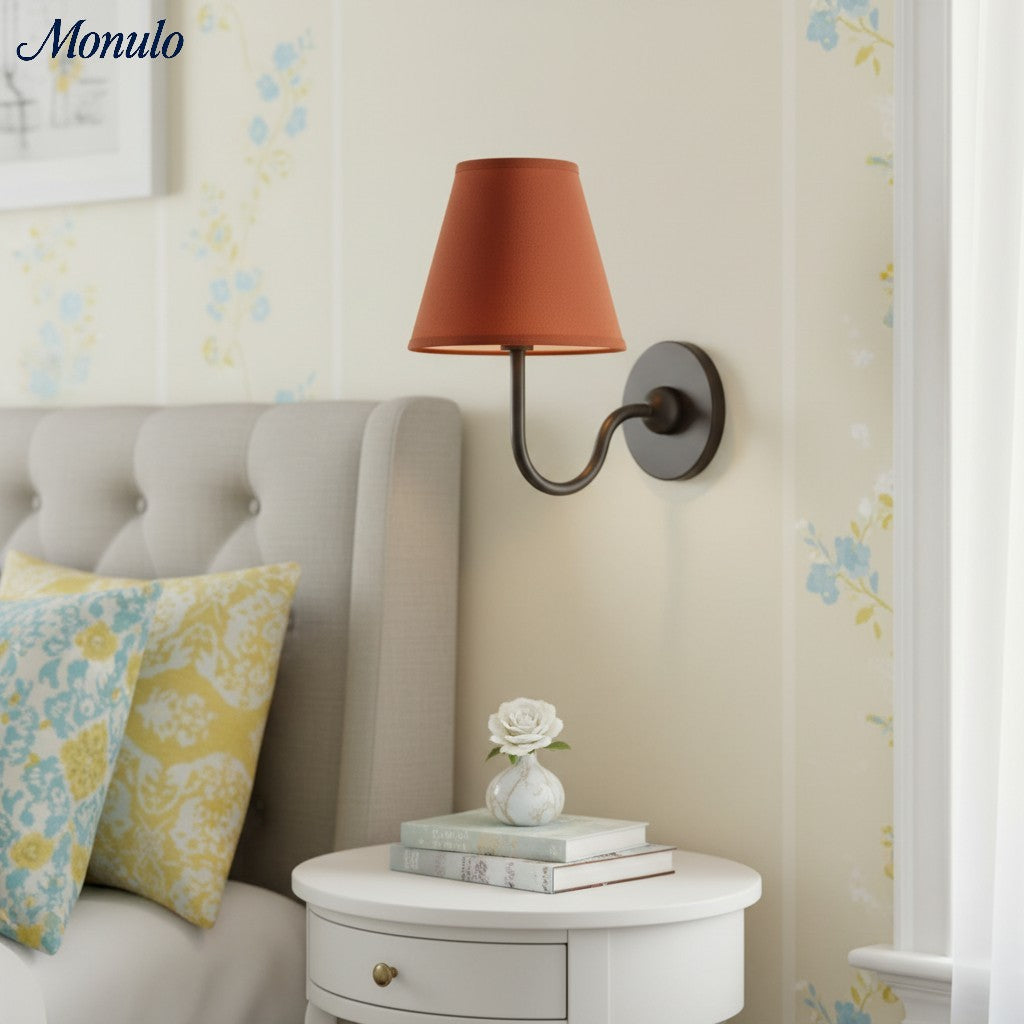 Luvora Fabric Shade Wall Sconce with Drum Shade - Classic Pleated Sconce Light