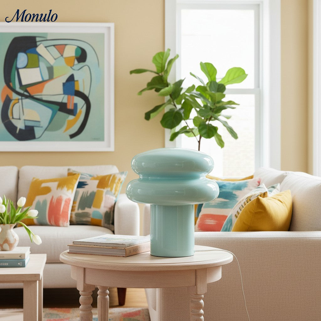 Lámpara de cristal opalino minimalista Coloria: iluminación suave para el dormitorio