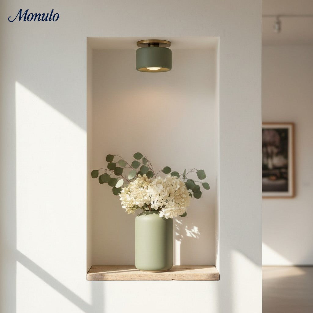 Cerova Contemporary Porcelain Flush Mount Ceiling Light – Soft Ambient Illumination for Hallways and Offices