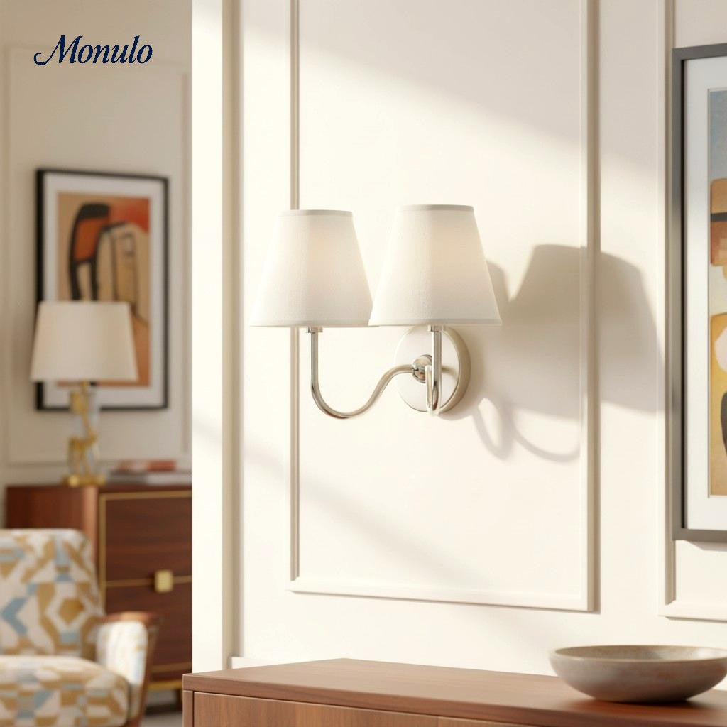 Luvora Fabric Shade Wall Sconce with Drum Shade - Classic Pleated Sconce Light