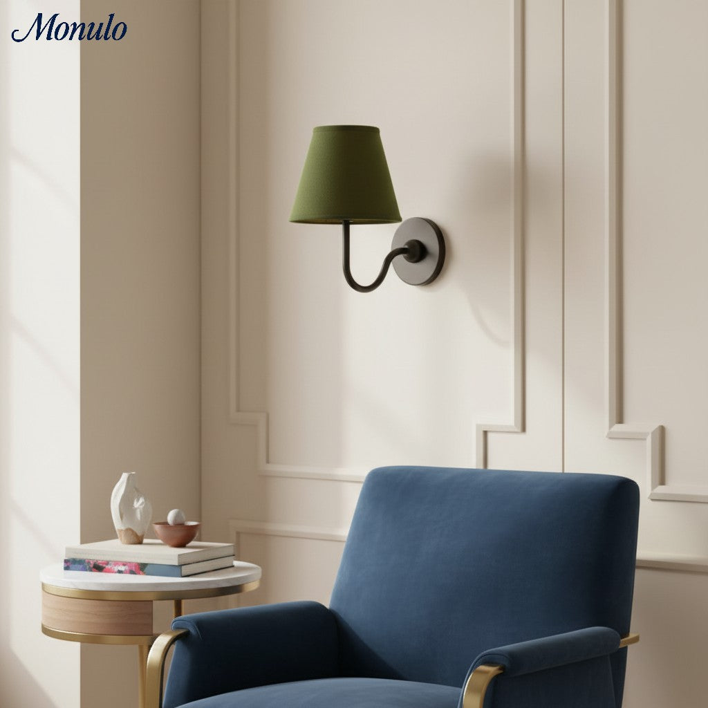 Luvora Fabric Shade Wall Sconce with Drum Shade - Classic Pleated Sconce Light