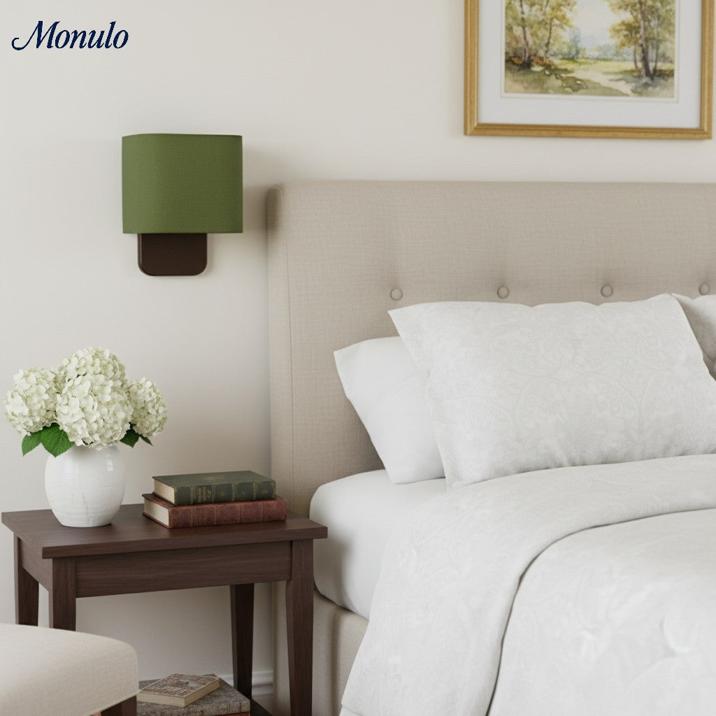 Nolvara Soft Fabric Luxe Metal Fabric Wall Sconce for Bedroom Reading Light