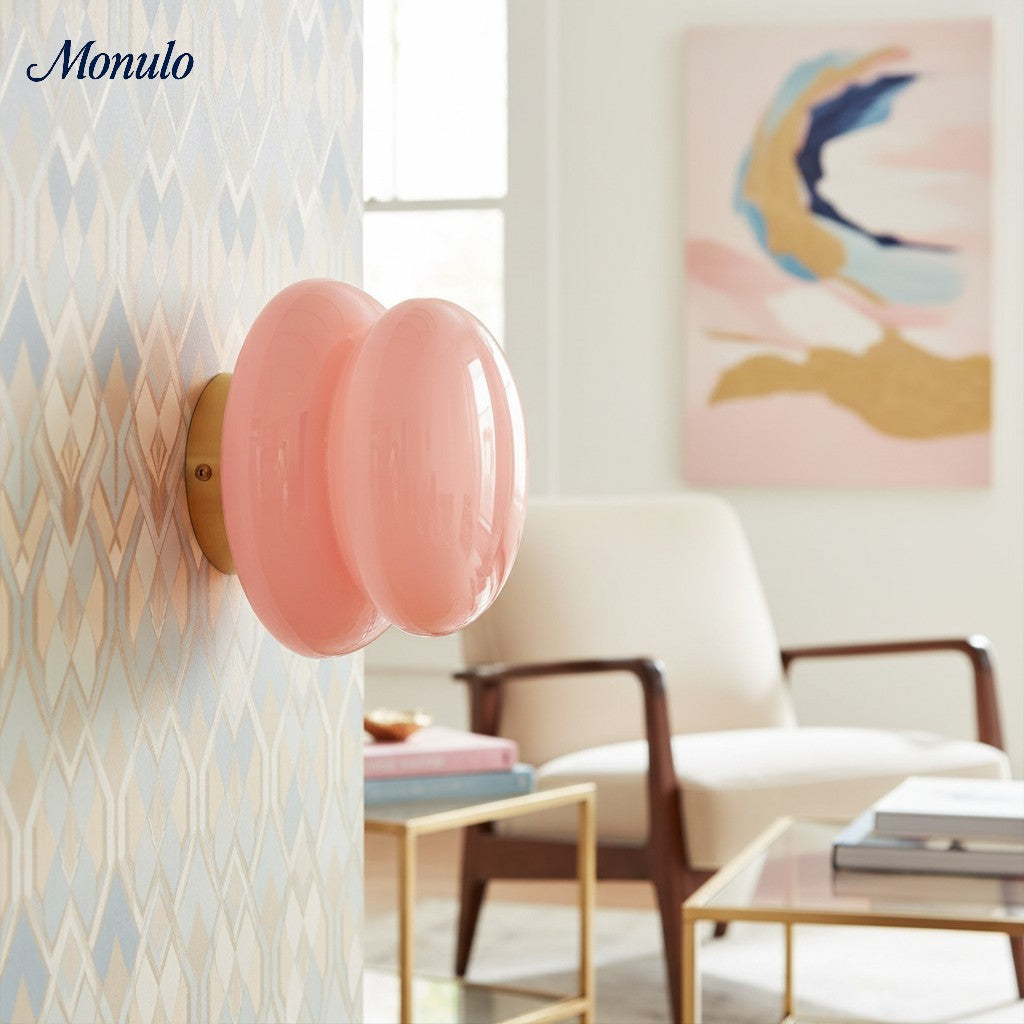 Aplique de pared Coloria Modern Colorful Opal Glass Globe – Ideal para salas de estar y dormitorios