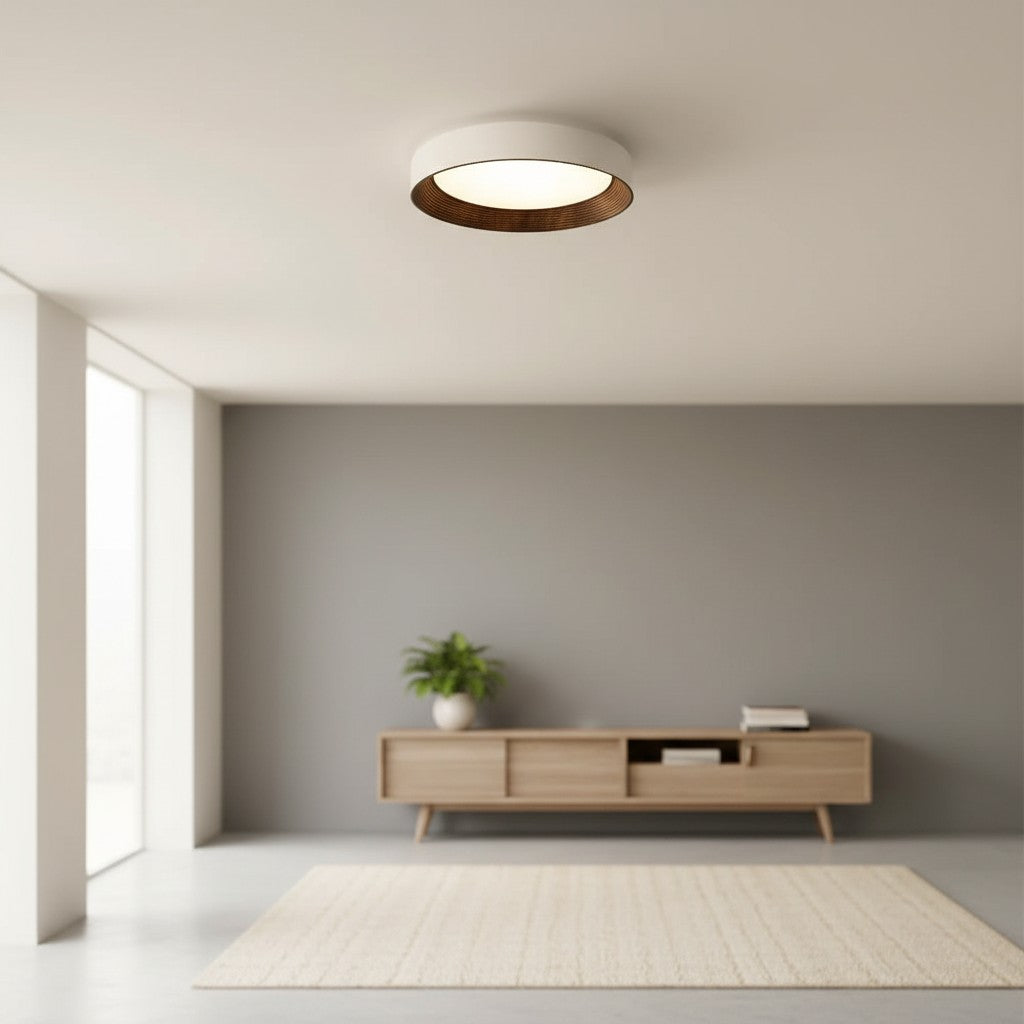 Crelina Minimalist Round Ceiling Light - Slim Low-Profile Ceiling Fixture Perfect for Bedrooms or Apartments