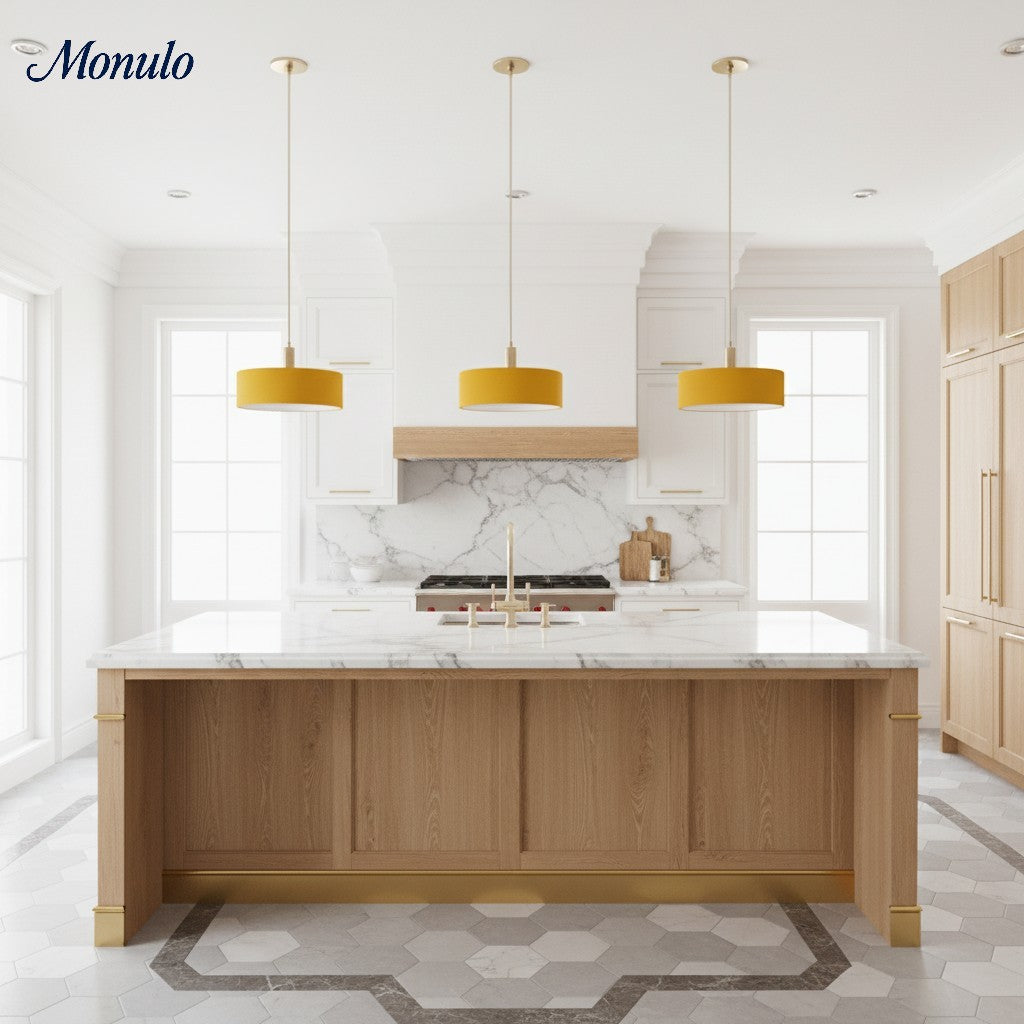 Suspension contemporaine minimaliste et élégante Cerova – Abat-jour en porcelaine ivoire pour îlot de cuisine et chambre 