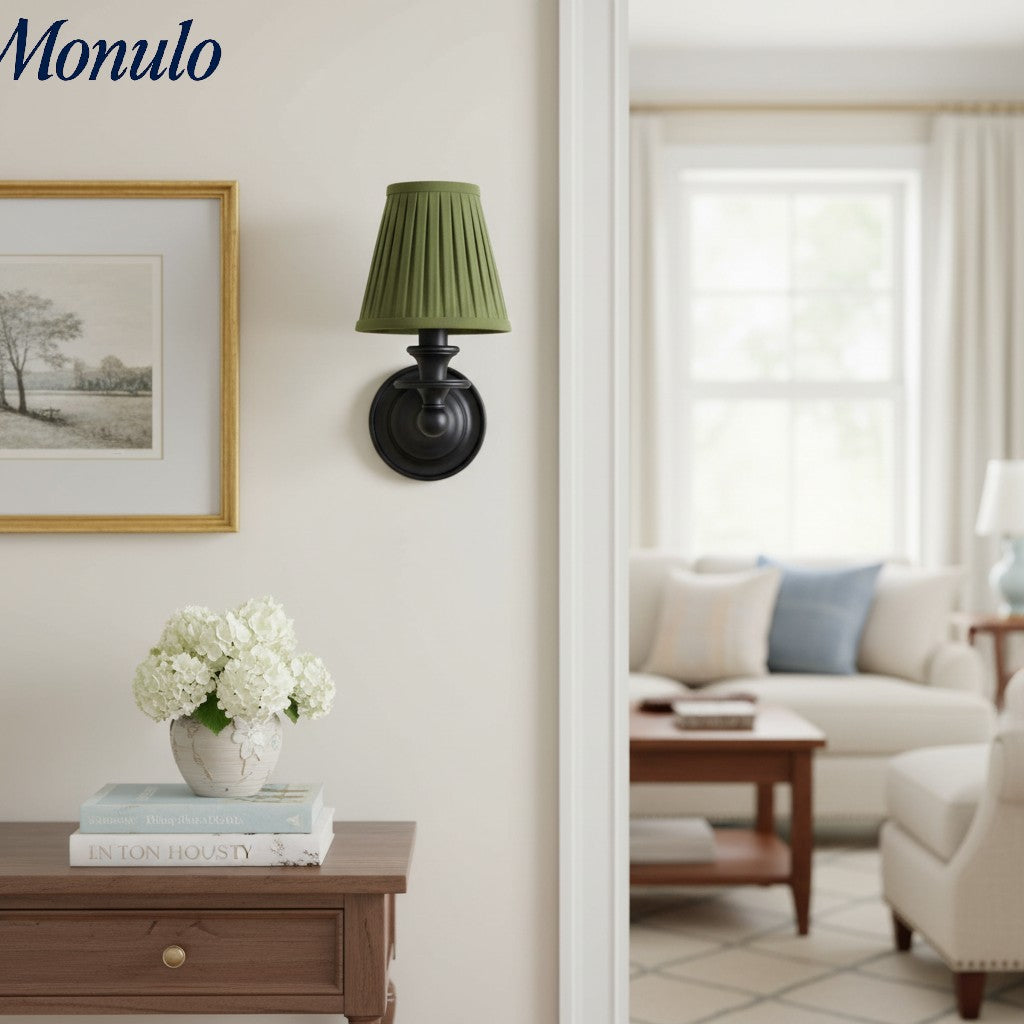 Rowan Drum Shade Wandlampe – Stoff-Wandleuchte für gemütliche Landhausbeleuchtung