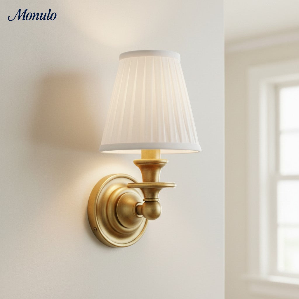 Rowan Drum Shade Wandlampe – Stoff-Wandleuchte für gemütliche Landhausbeleuchtung