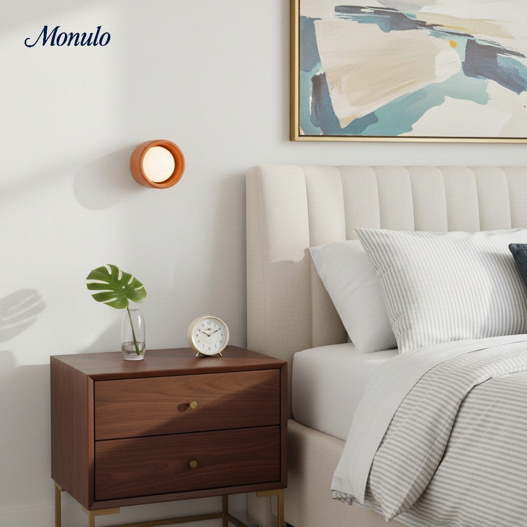 Cerova Porcelain Wall Sconce - Minimal Round Flush Mount Ceramic Light